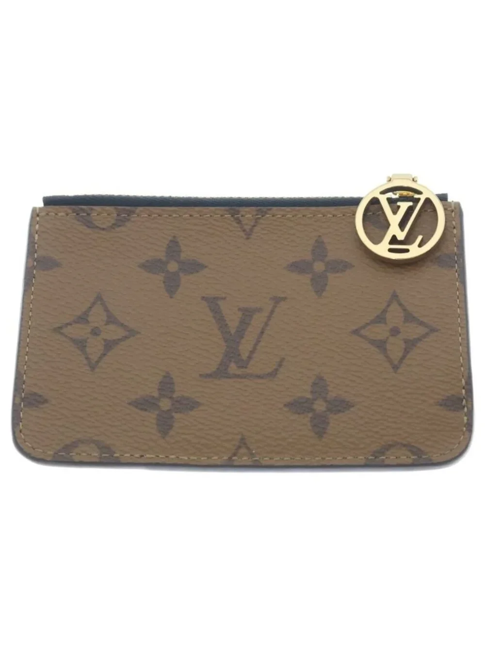 Louis Vuitton Card Case Romy Monogram Reverse Leather Brown
